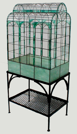 Tall Green Terrarium  W/Table